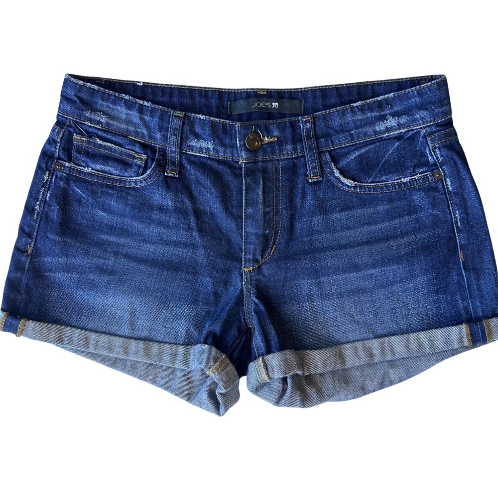 Y2K Joe’s Jeans High Rise Denim Shorts Frayed Hem Blue Summer Size 26